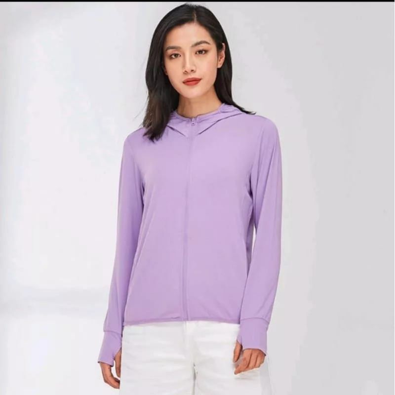 Jaket olahraga Wanita Pria Jaket Mesh Anti UV Untuk Jogging Senam Zumba