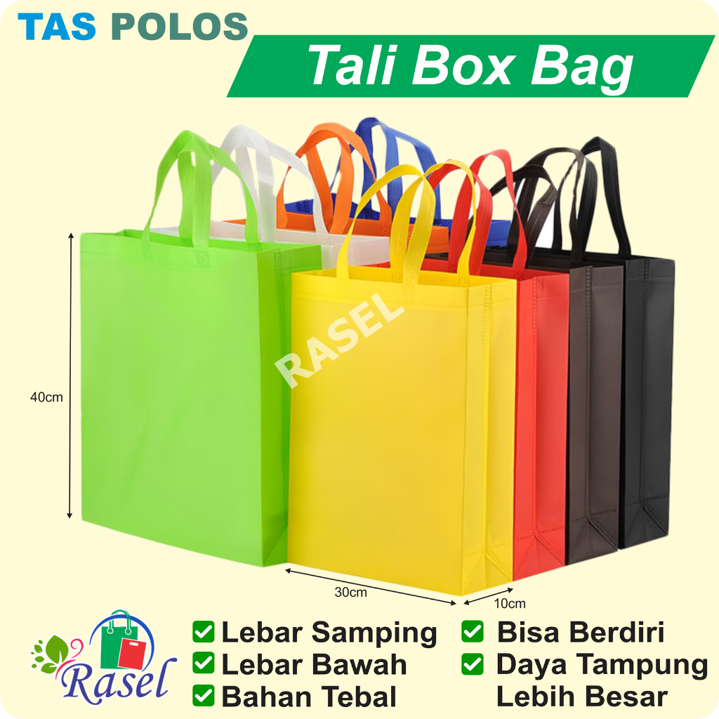 

Tas spunbond tali box bag 20x26x10 25x35x10 30x40x10 murah