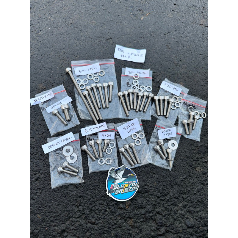 Baut L mesin stenlis fiz r force1 baut mesin stenlis yamaha fiz r full set