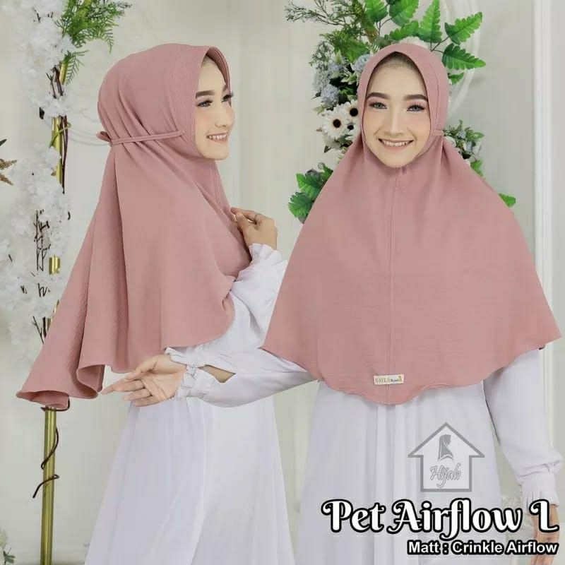 Hijab Jilbab Bergo Maryam Crinkle Pet Tali Size M