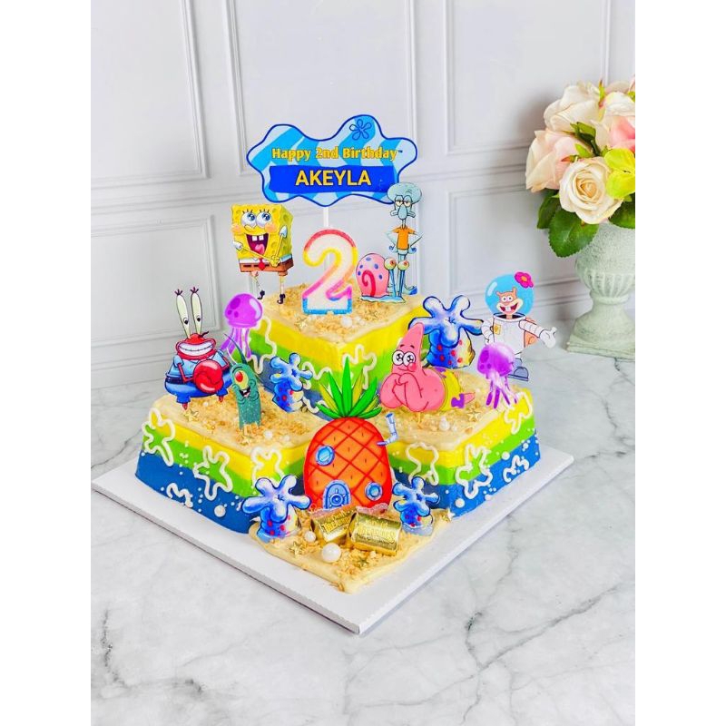 

kue ulang tahun birthday Spongebob Squarepants topper