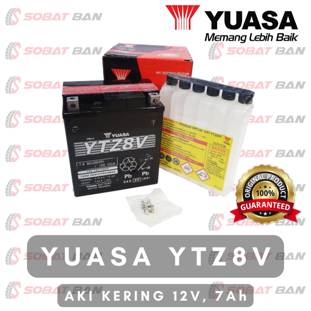 AKI KERING YUASA YTZ8V 12v 7ah YUASA AKI KERING MOTOR CBR 150 250 R25 M525 KLX 150 250 LX 150 LIBERT
