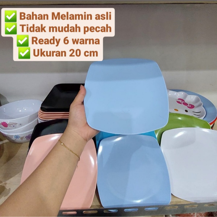 ✨Aneka Jaya Plastik✨ Piring melamin hawai 8 / piring mie / dimsum / siomay / piring makan kotak / sa