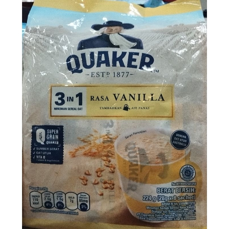 Quaker Oat 3in1 Rasa Vanilla