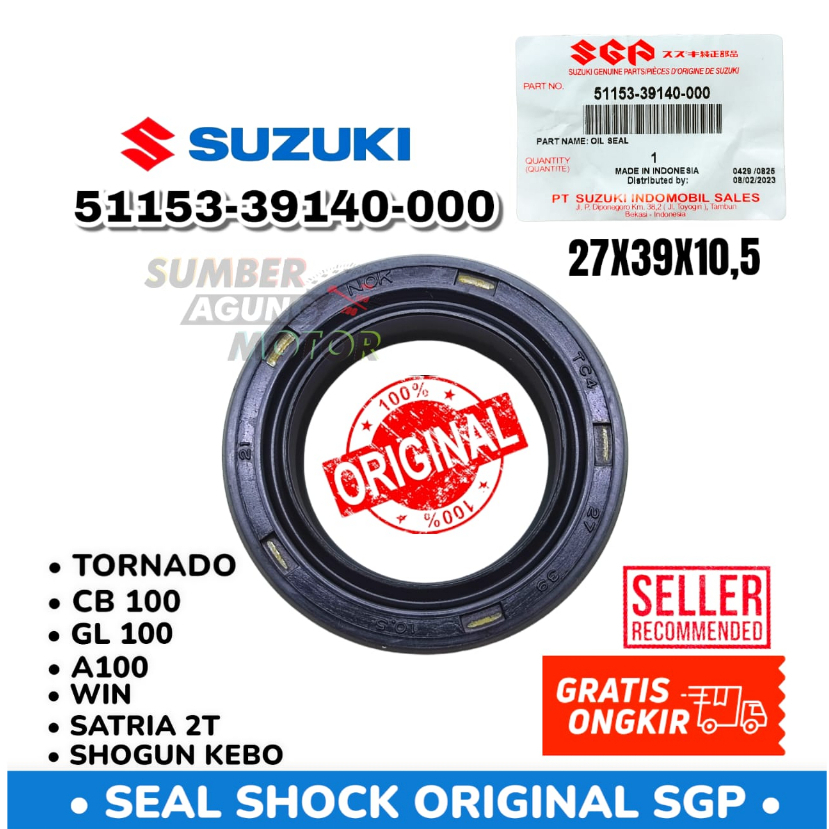 SEAL SIL SHOCK SHOCKBREAKER AS DEPAN 27x39x10,5 WIN SHOGUN KEBO SATRIA 2T A100 GL100 CB100 TORNADO L
