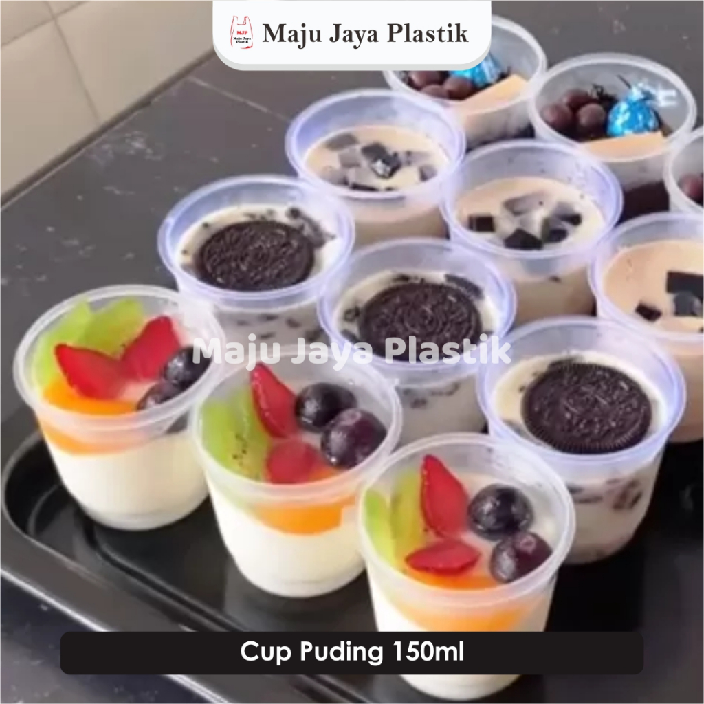 (Isi 25pcs) Cup Puding 100ml 150ml plus tutup/ pudding cup/ Cup Pudding Plastik 200ml mp100 mp200/ cup sundae 150ml/ Gelas Puding 100ml 150ml/ tempat puding mini/ puding cup salad buah/ gelas kecil/ cup 100ml cup 150.ml