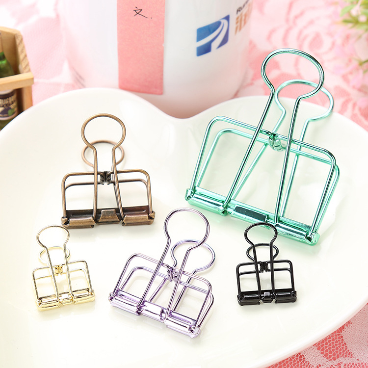 GBI Paper Clip Besi Warna-Warni Klip Penjepit Buku Bahan Metal Penjepit Kertas Binder Clips Large Medium Small Office Study