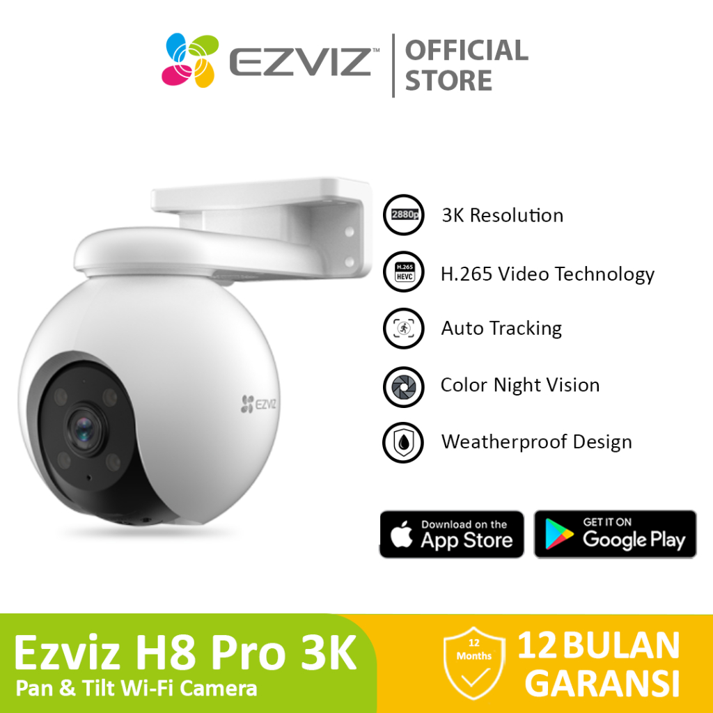 Ezviz H8 Pro 5MP 3K Wifi IP Cam Smart CCTV Outdoor Pan &amp; Tilt