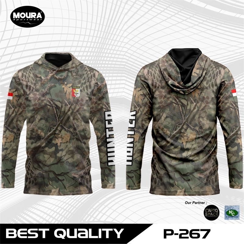 MOURA | Baju Berburu Jersey Camo | Custom Nama Logo | Gratis Buff | Dryfit Premium