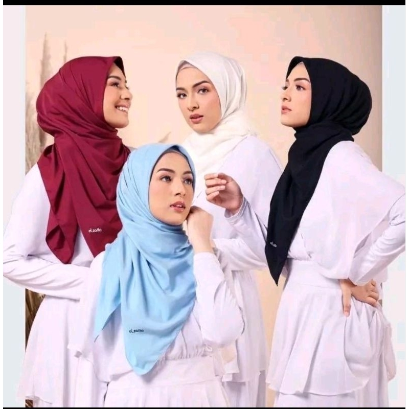 KEIVA TALETHIA HIJAB POLOS SEGI EMPAT ELZATTA