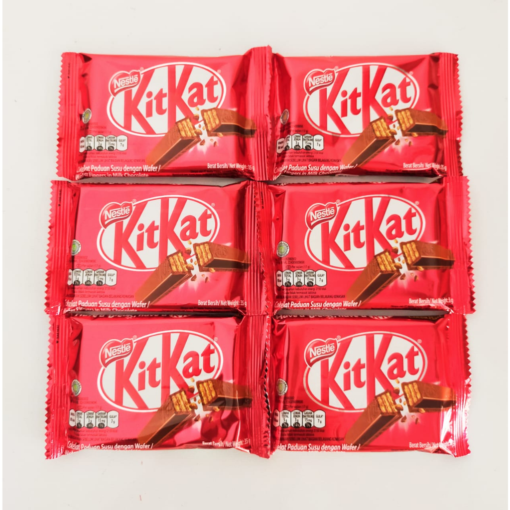 

.6 pcs Nestle kitkat 4F 35 gr milk chocolate green tea wafer ( SCP )