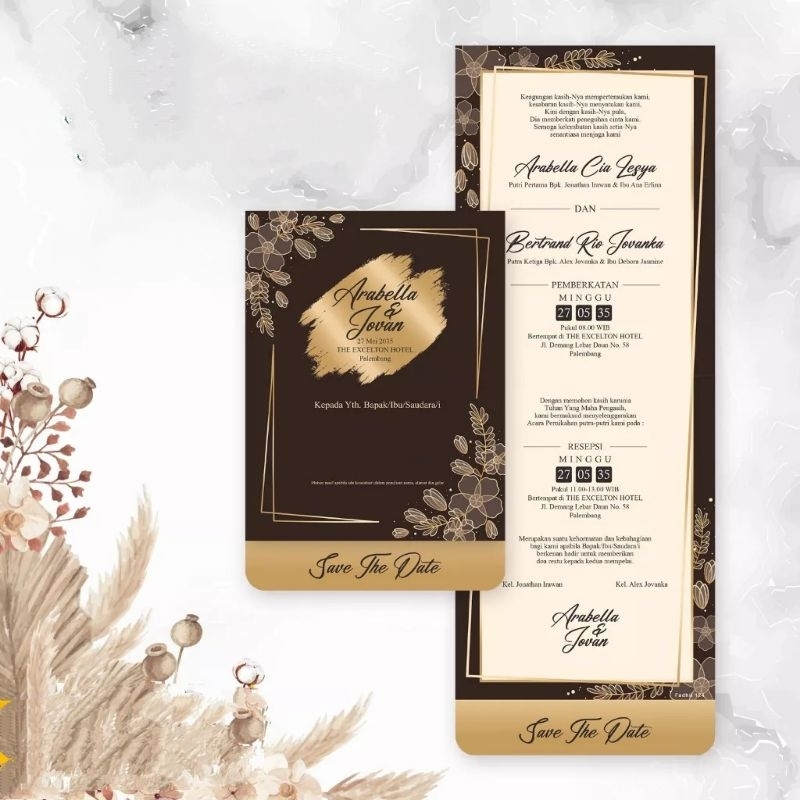 UNDANGAN PERNIKAHAN HITAM GOLD ELEGAN