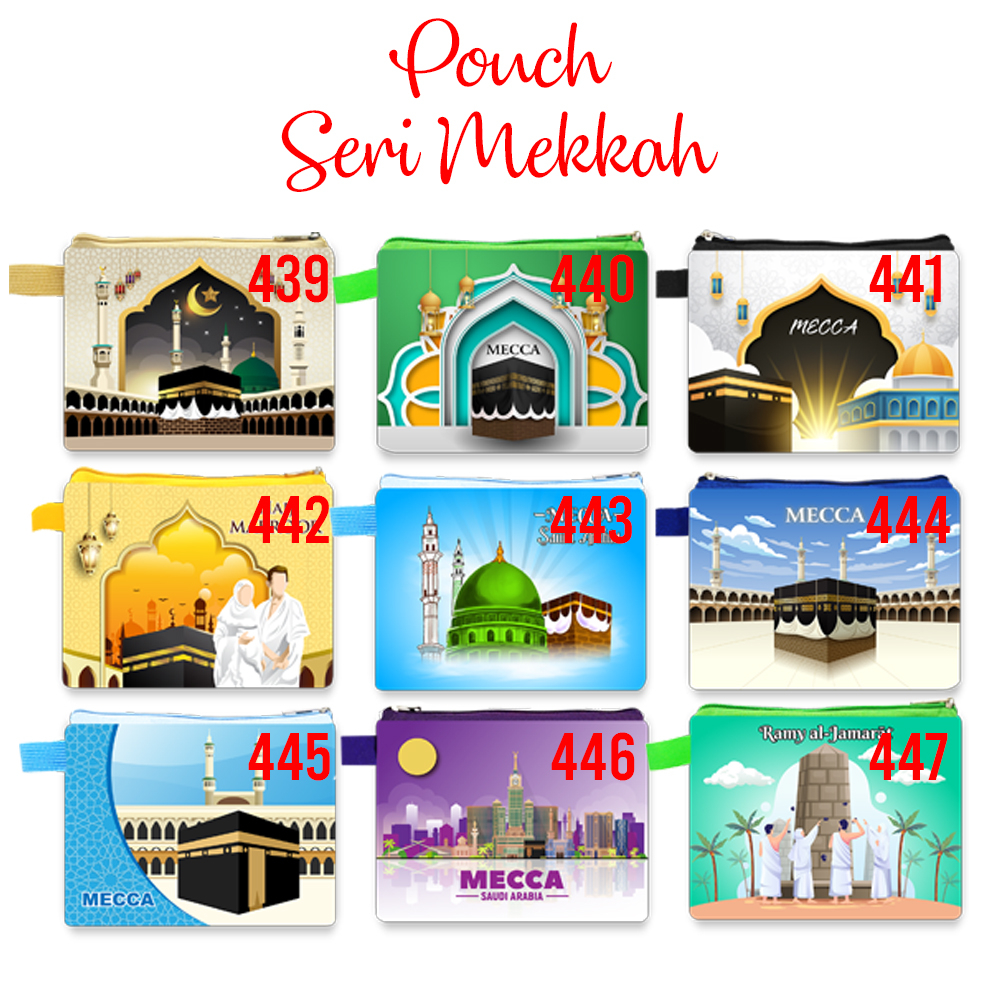 Dompet Pouch Seri Mekkah Oleh-Oleh Souvenir Haji Umroh Dubai Arab Saudi Uni Emirat Arab Madinah Mecc