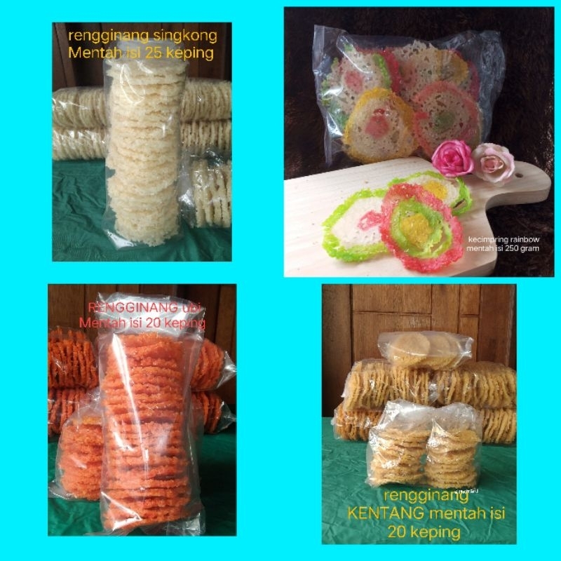

Rengginang*kecimpring*mentah*4*Rasa,singkong,kentang,ubi,kecimpring*siap*digoreng,isi*sesuai,di*gambar*