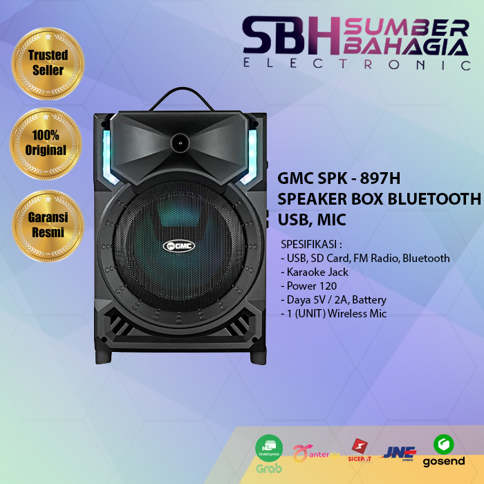 GMC SPK - 897H SPEAKER BOX BLUETOOTH, USB, MIC (NEW)