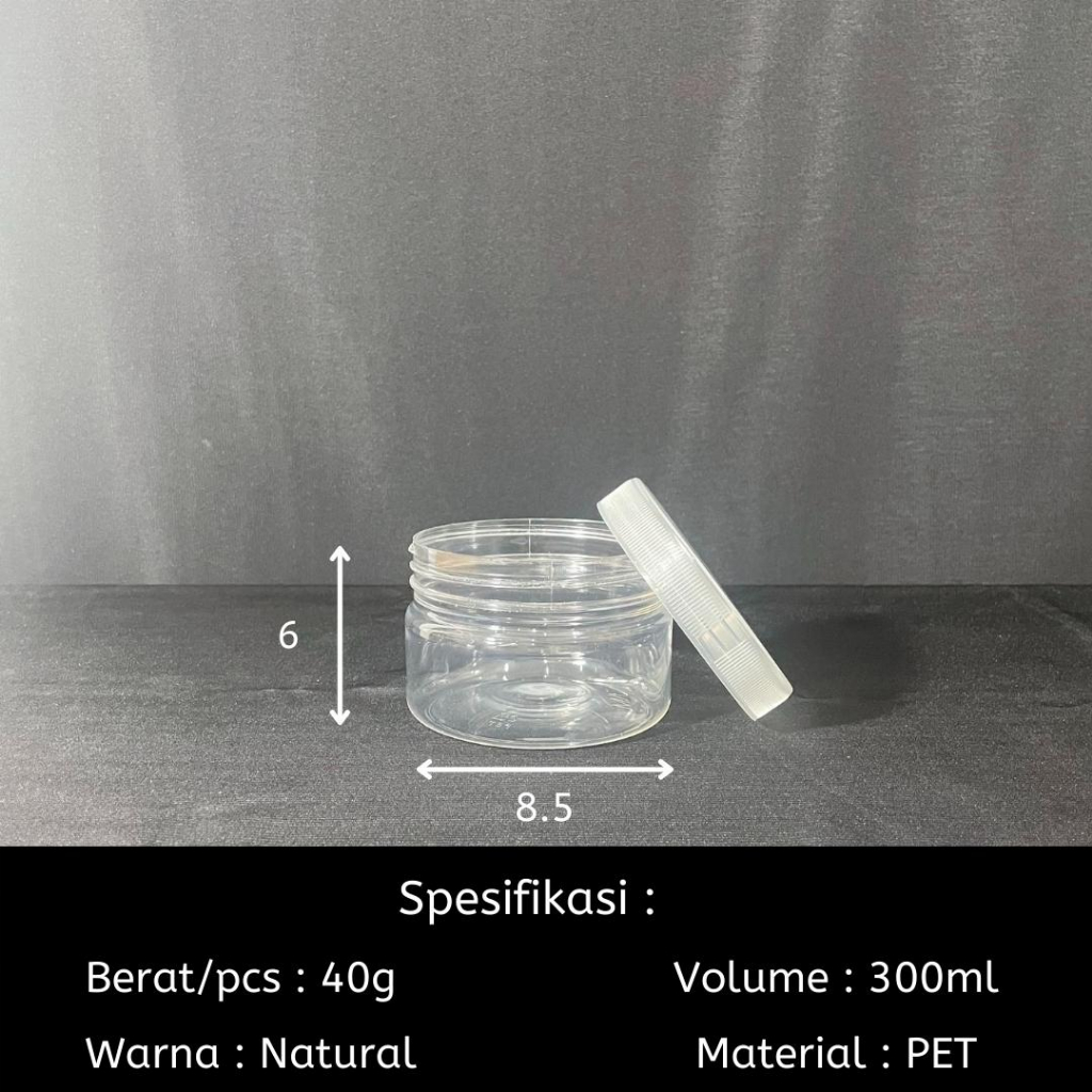 

Toples Tabung 300Ml Natural / Jar Cylinder Bening 300Ml + Tutup / Botol Silinder Transparan
