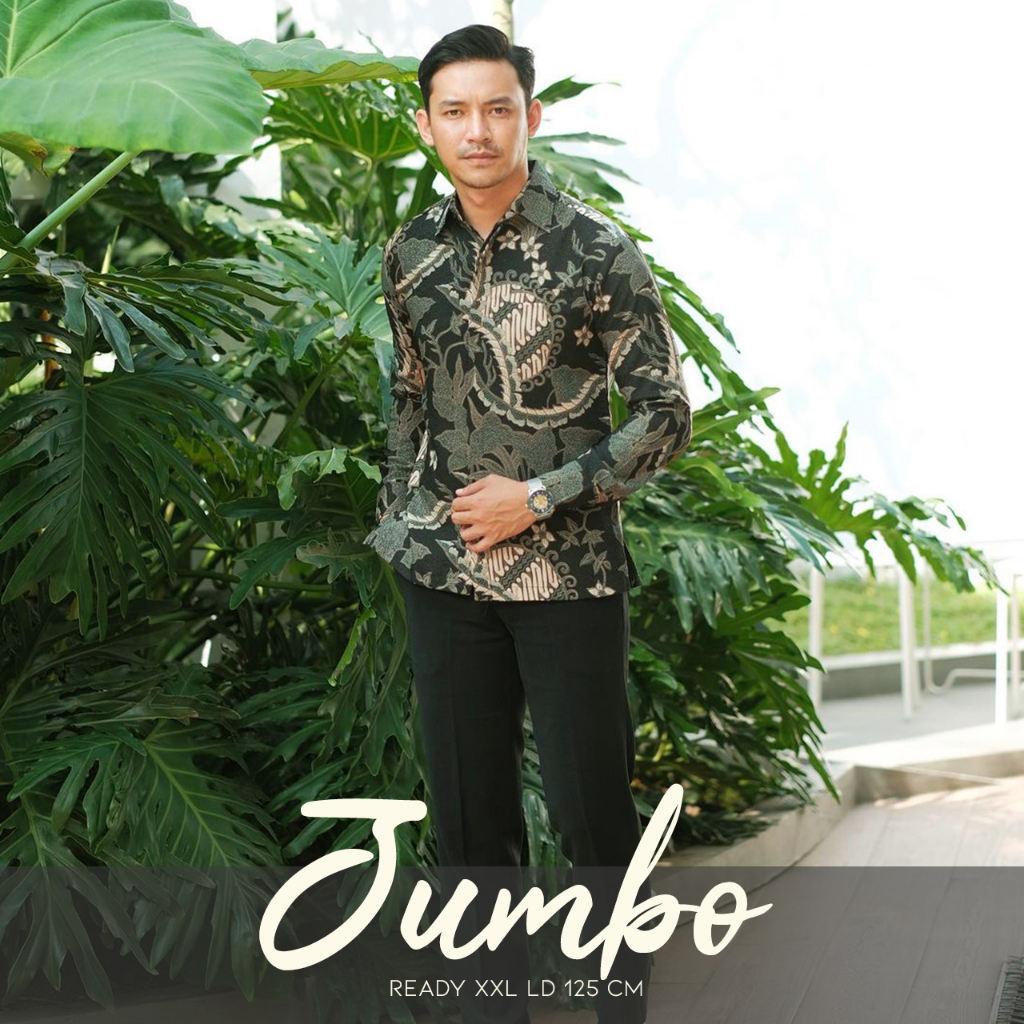 MISO BUTIK [TERBARU] Kemeja Lengan Panjang XXL Indira - Batik Pria Dewasa Ukuran Jumbo Bahan Katun P