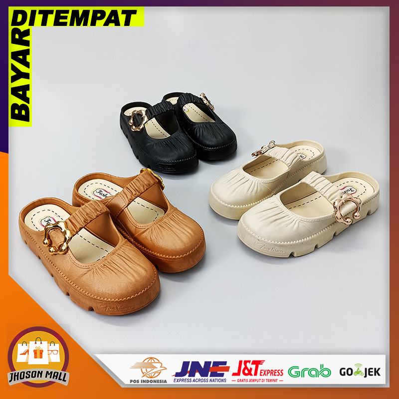 JM Sepatu Sandal Wanita Slip On Import Terkini / Flat Shoes Wanita Lucu Fashion Korea / Sandal Main 