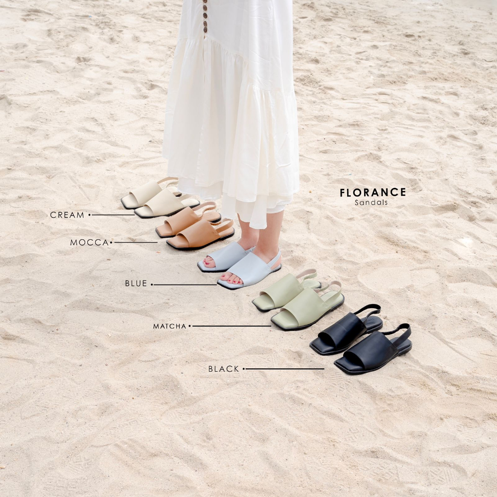 Damelia Melstore JKT Florance Sandals andal Flat Wanita Slip-On Anti-Slip Simple & Stylish