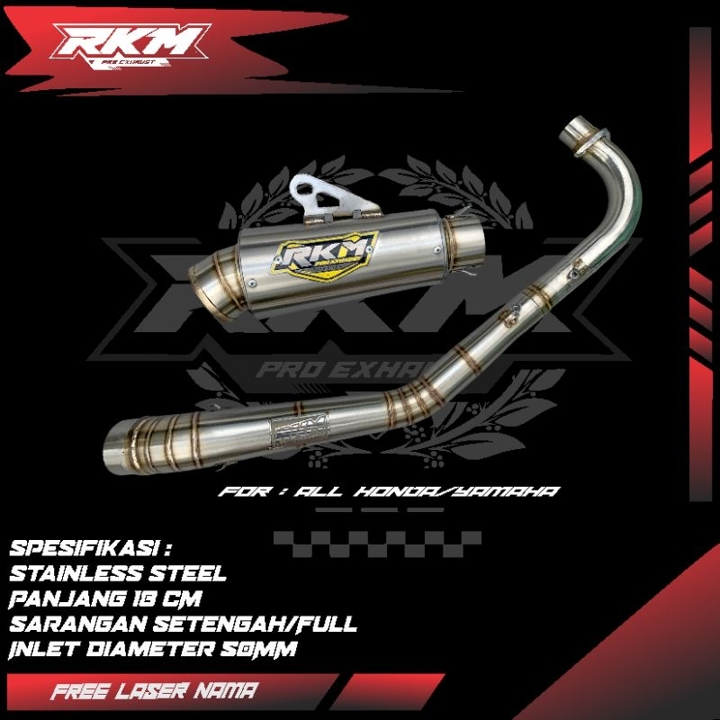 Knalpot RKM PRO EXHAUST/Knalpot sleep engien/Bebek 200cc/130TU knalpot racing
