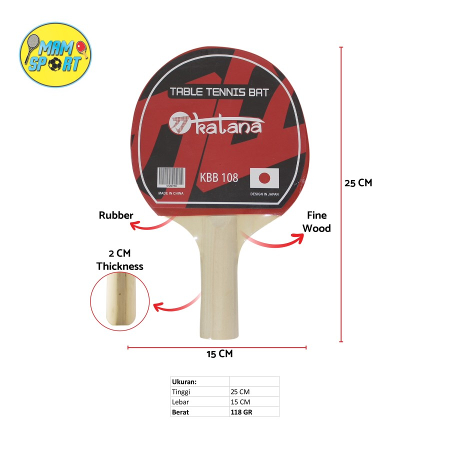 Bet Pingpong Tenis Meja KATANA KB-108 Original