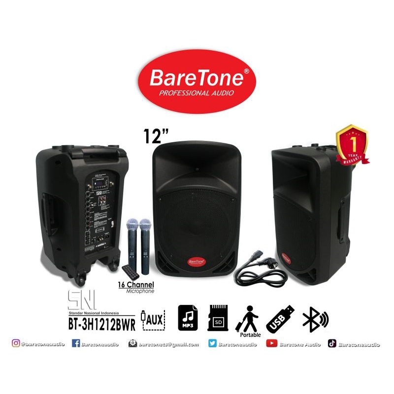 SPEAKER PORTABLE BARETONE BT 12 BWR