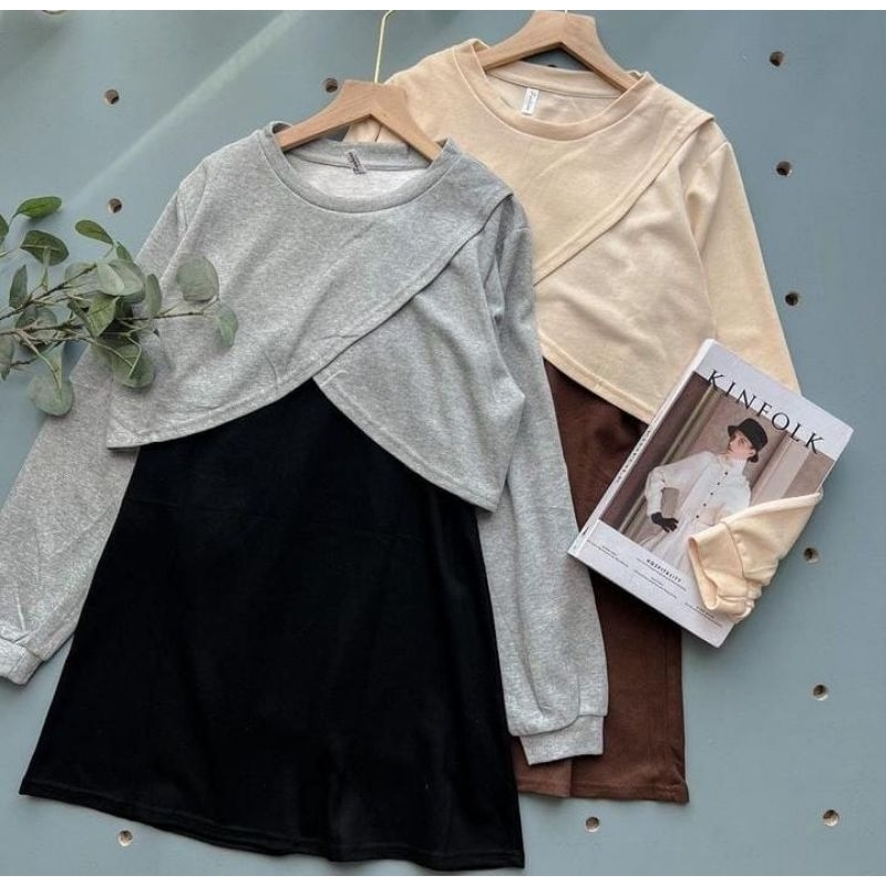 Tunik wanita muslimah - Blouse wanita casual - Baju atasan outfit kuliah mahasiswi