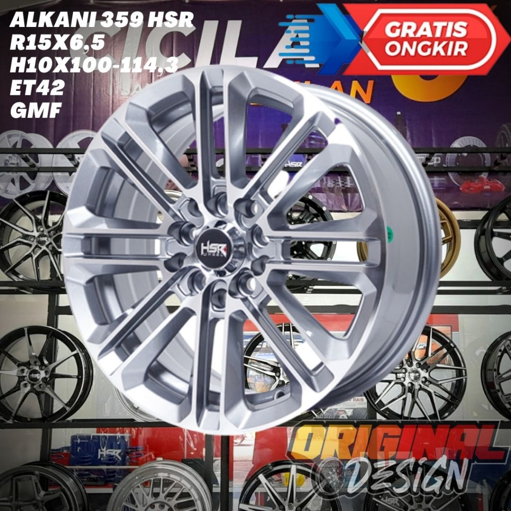 Velg Mobil Ring 15 HSR Alkani R15 Baut 5 Untuk Innova , Sienta , Ertiga