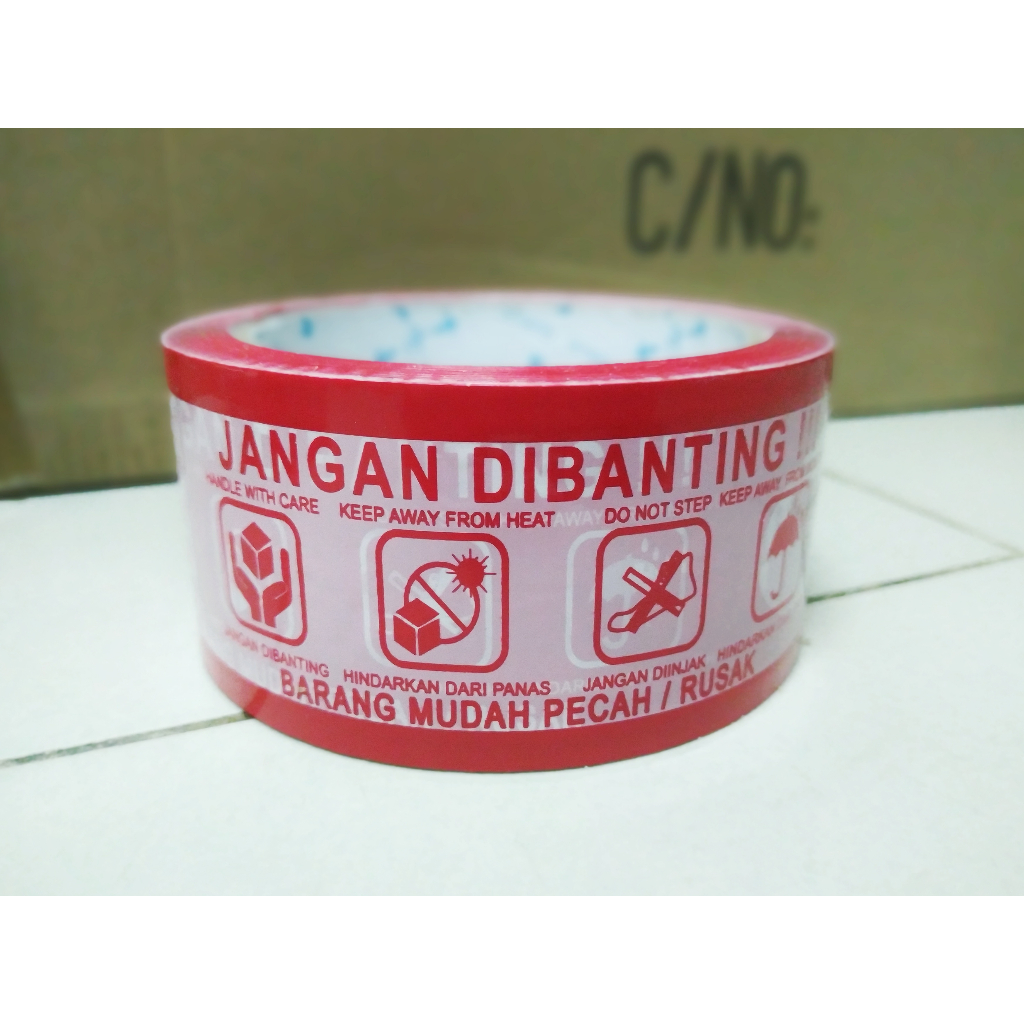

HenJO Lakban FRAGILE Ukuran 48mm x 70yard Berkualitas