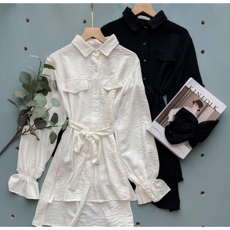 Blouse wanita formal - Baju atasan wanita warna hitam dan putih - Blouse casual outfit wanita