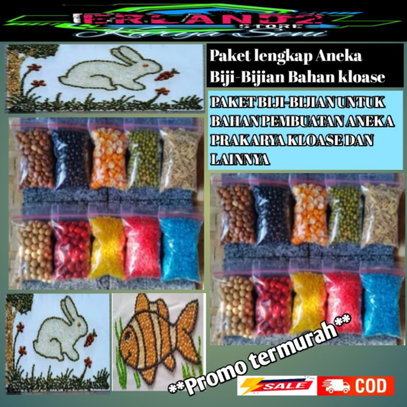 

Paket biji bijian bahan kolase prakarya terlengkap