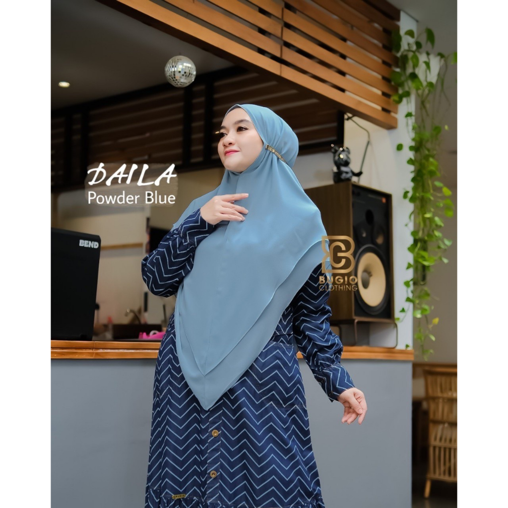 saffashion - Bugio Khimar Daila Khimar Tanpa Crystal bahan Ceruty Khimar Tali