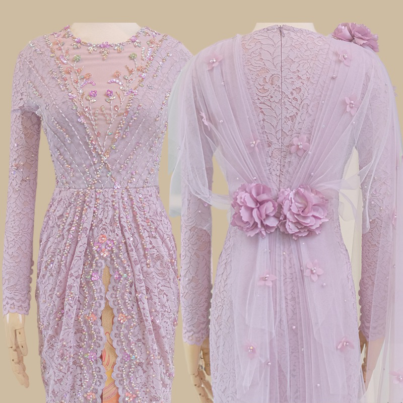 SEWA KEBAYA IVORY | Kebaya Ivory Lilac | Wisuda Lamaran Kondangan