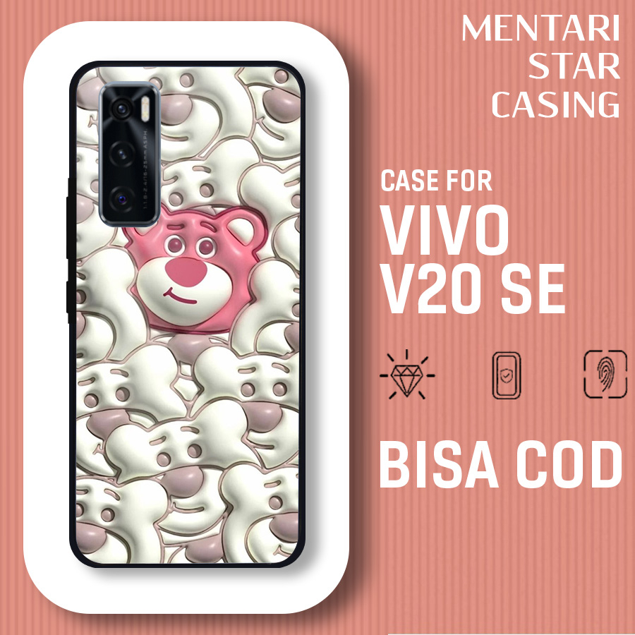 Case Vivo V20 Se Terbaru Bear Cute Casing Vivo V20SE Terlaris Termurah Case Hardcase Softcase Glosy