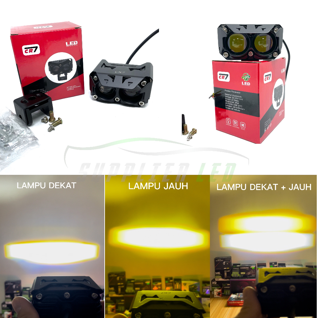 LAMPU TEMBAK MOBIL MOTOR 2 MATA CR7 20 WATT