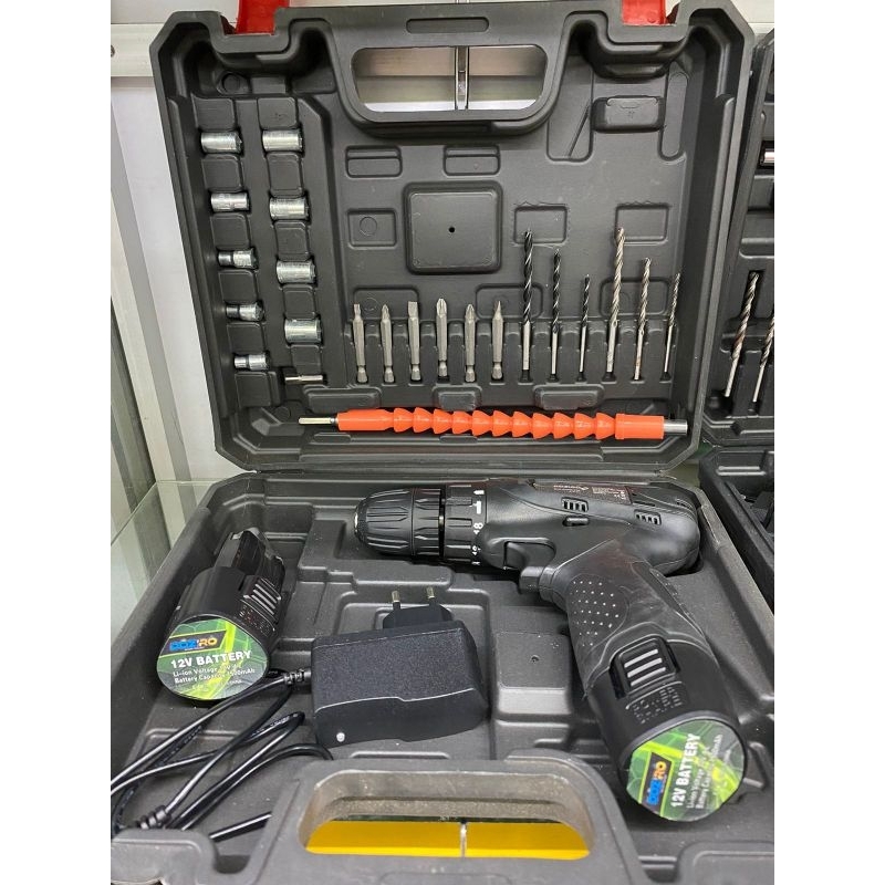 Bor Cas Doziro 12V / Cordless Drill Tool Kit 12V / Perlengkapan Rumah Tangga Murah / Alat Pertukanga