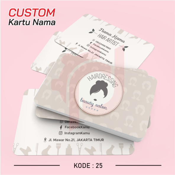 

(100PCS) KARTU NAMA CUSTOM DESAIN KUALITAS TERBAIK kode 25-30