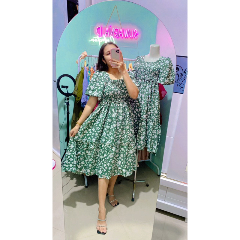 Dress lengan balon QUENN CRINKLE