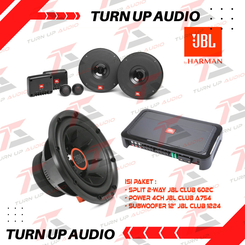 Paket Audio Mobil Full Set Sound System JBL CLUB by HARMAN KARDON speaker pintu depan power subwoofe