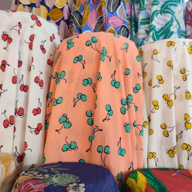 kain katun silky motif - bahan silky premium - kain outer