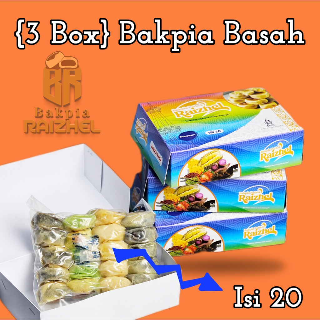 

[ 3 Box ] BAKPIA BASAH RAIZHEL ISI 20