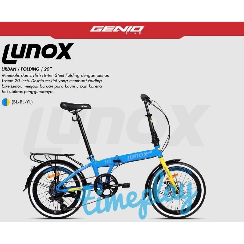 Sepeda lipat genio Lunox 7 speed folding bike 20 inch
