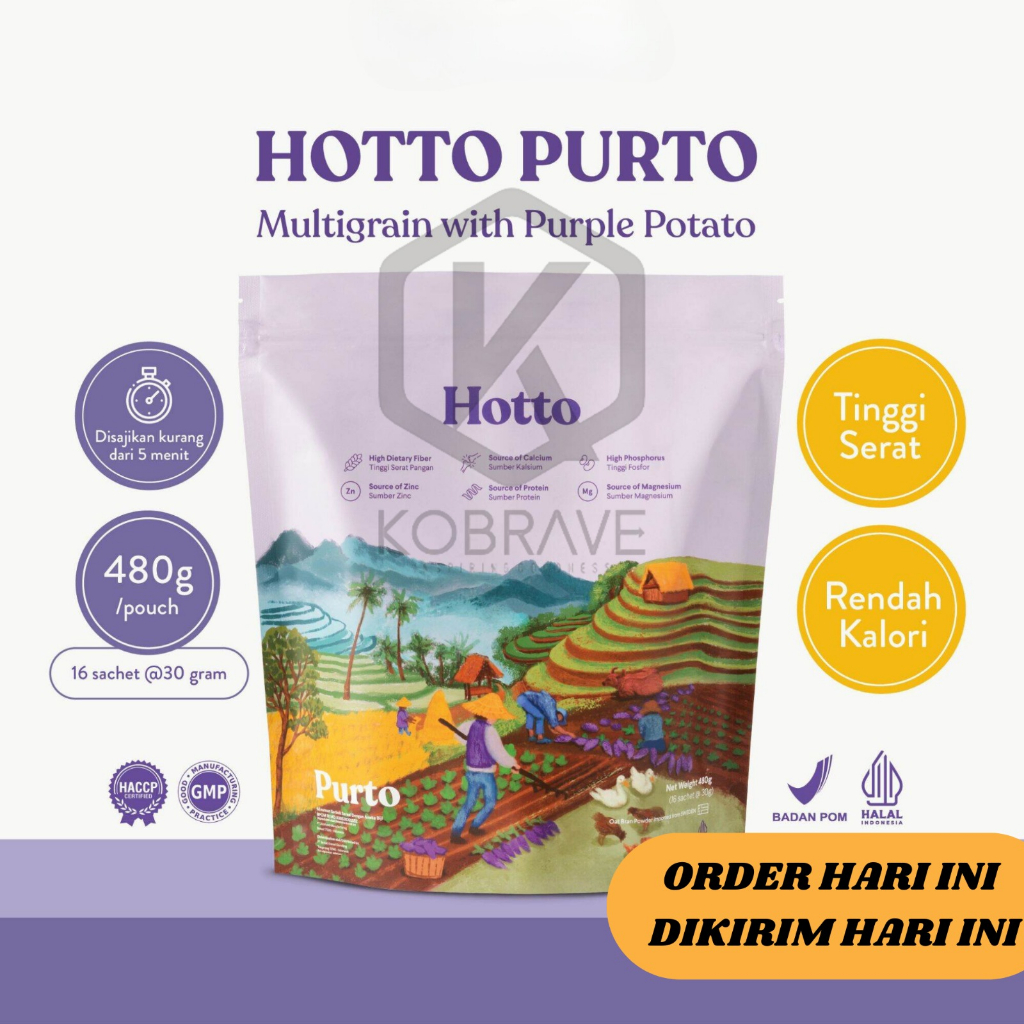 

HOTTO PURTO Multigrain With Purple Potato Superfood Ubi Ungu Supleman Makanan Sehat Rendah Kalori
