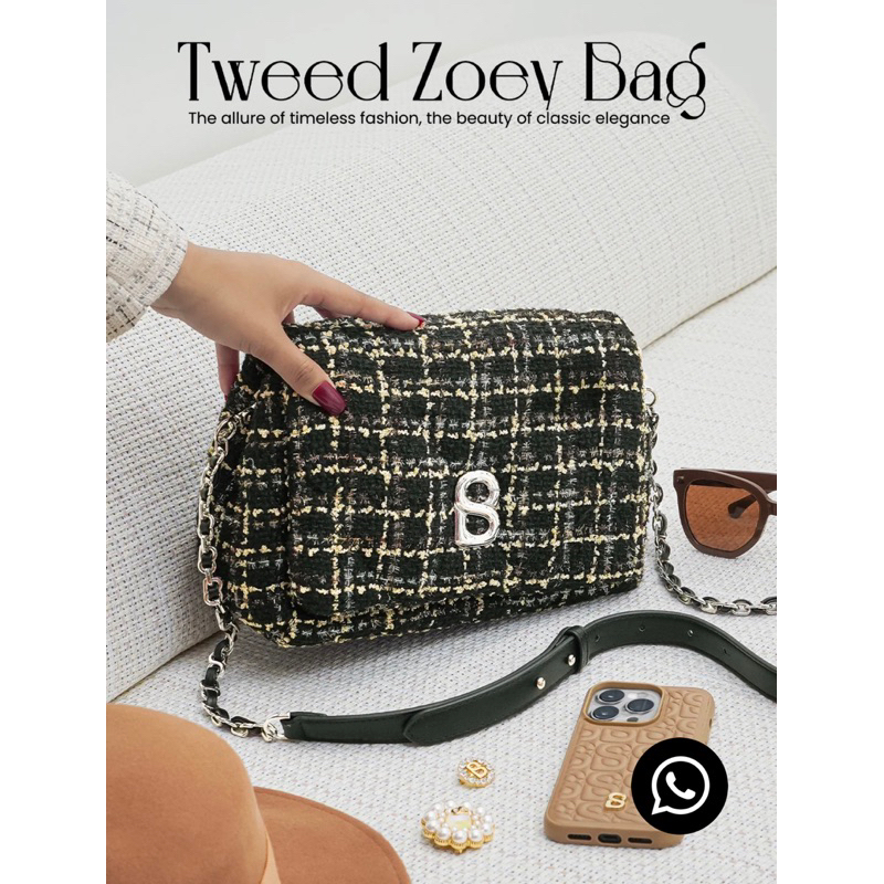 TWEED ZOEY BAG BUTTONSCARVES
