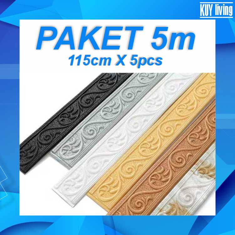 [PAKET 5 METER] List Wallpaper Foam 3D Wall Bolder Lis Dinding / Wallpaper List Dinding Atap Plafon