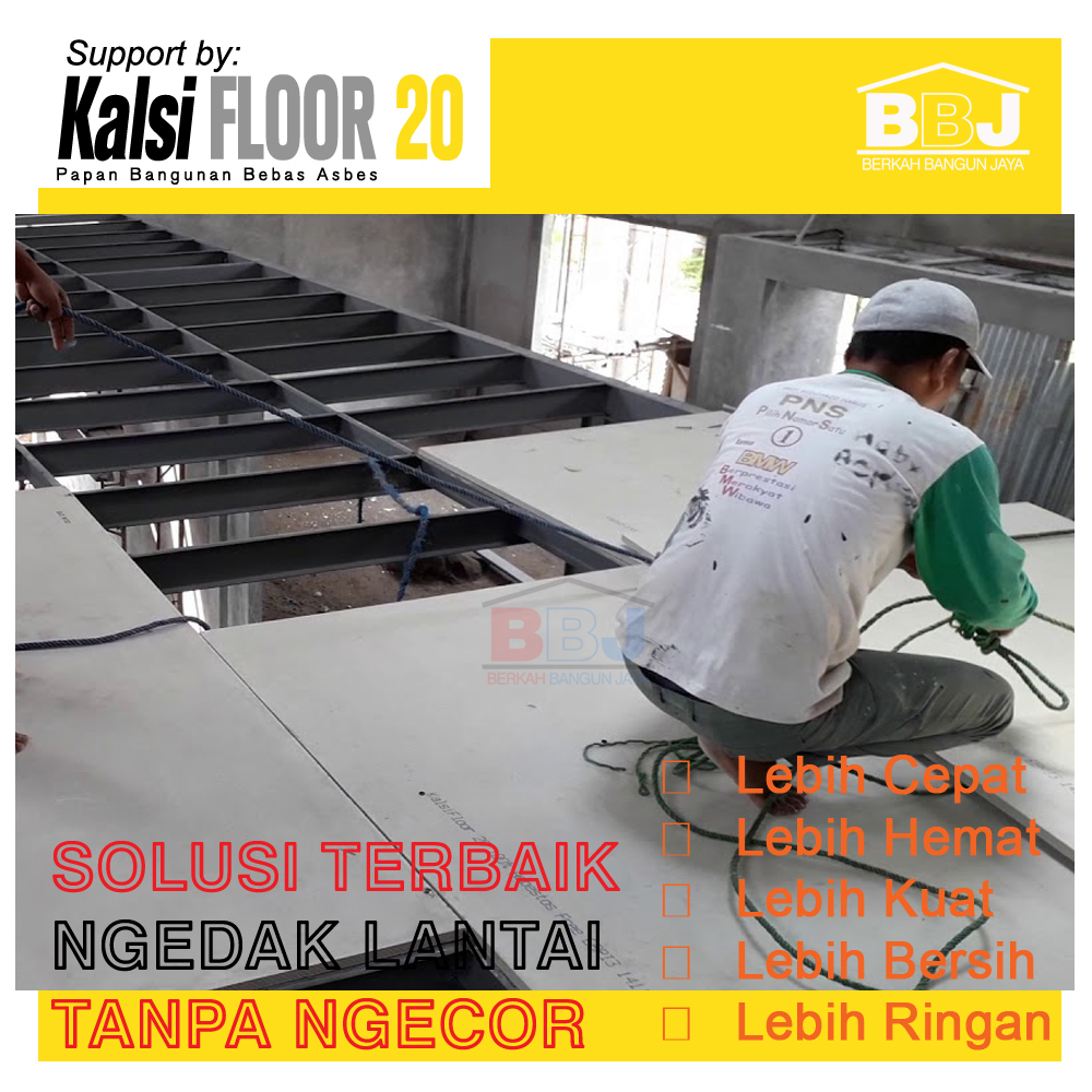 KALSI FLOOR 20mm | Kalsiboard | Lantai Tanpa Cor | Papan Semen | Kalsiboard | kalsifloor 20mm