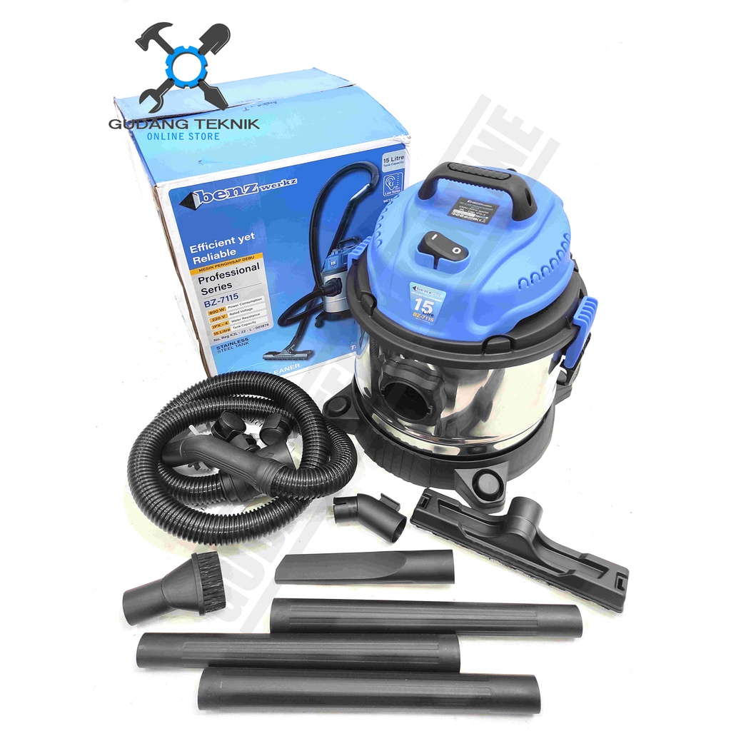 Vacuum Cleaner 15 Liter Benz BZ7015 BZ7115 Sedot Debu Basah Kering / Vacum Cleaner Mesin Vakum Elekt