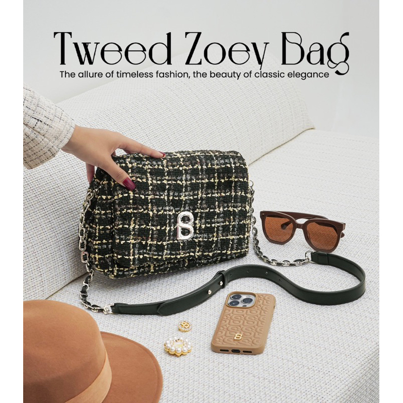 Zoey Tweed Bag Buttonscarves