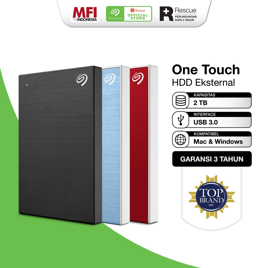 Seagate One Touch HDD - Hardisk Eksternal 2TB - ( Pengganti Seagate Backup Plus ) Image 2