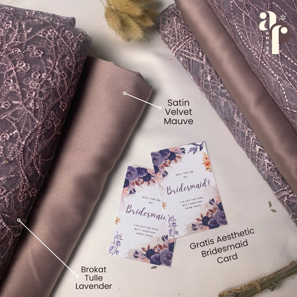 Paket Kain BRIDESMAID PREMIUM // Lamaran // Seragaman Keluarga // Wisuda Lengkap Satin Kebaya Brokat Warna Mauve